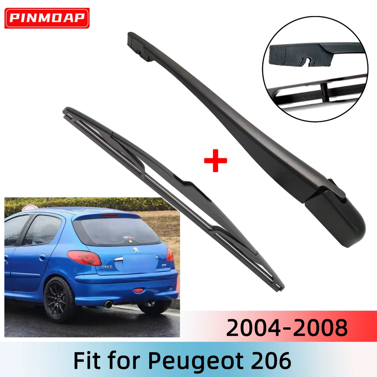 1/2PCS Heckscheibenwischerblatt Wischerarm für Peugeot 206 2004-2008 Windschutzscheibe Windschutzscheibe Heckscheibe