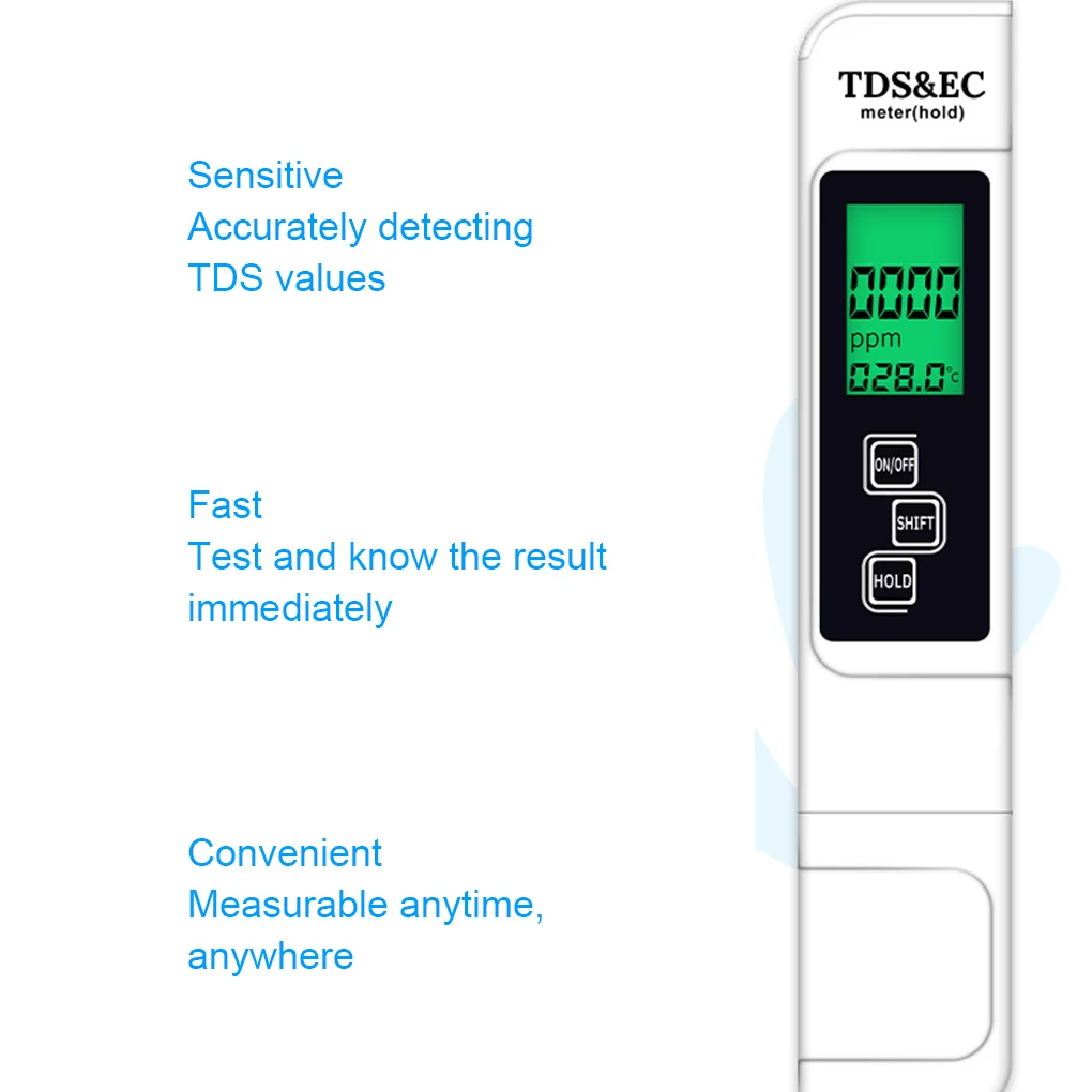 Portable Digital Water Quality Tester TDS EC Meter Multifunctional Water Purity Temperature Meter TEMP PPM Tester PH Meters Tool