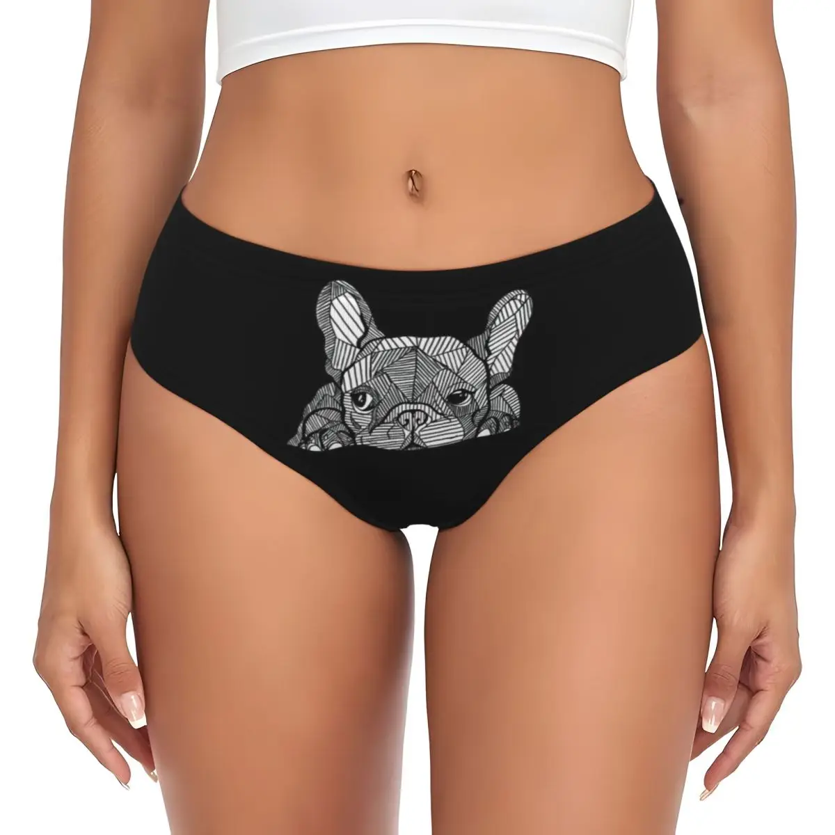 Custom Women's French Bulldog Brief Panties Female Comfort Frenchie Dog Lover Underwear Underpants