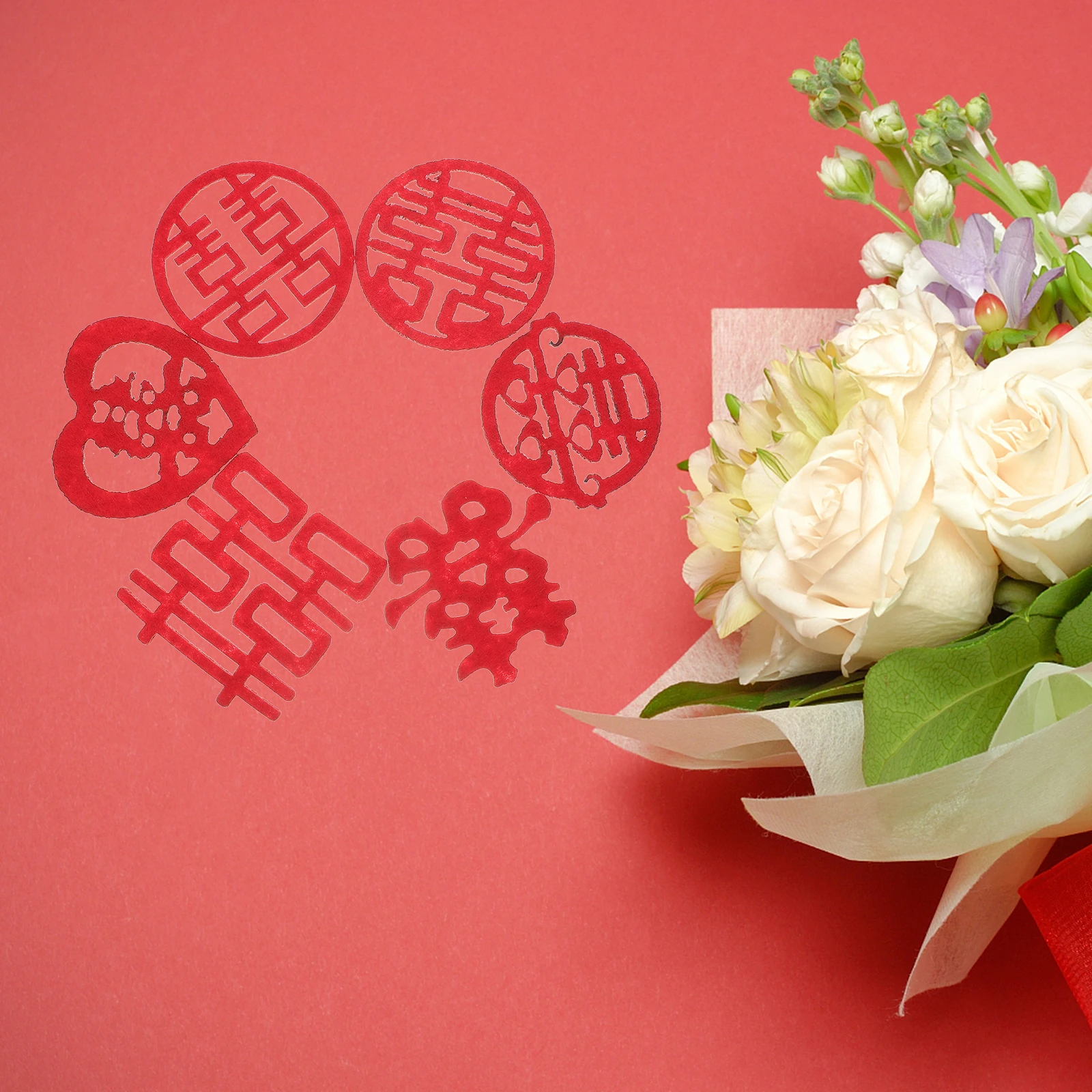 

120pcs Small Xi Character Decorations Romantic Wedding Confetti Chinese Scatter Party Table Centerpiece Valentine Decor