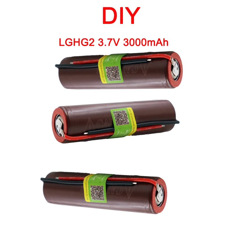 100%Original for LG Hg2 18650 3000 mAh electronic cigarette high discharge rechargeable battery, 30A high current + DIY