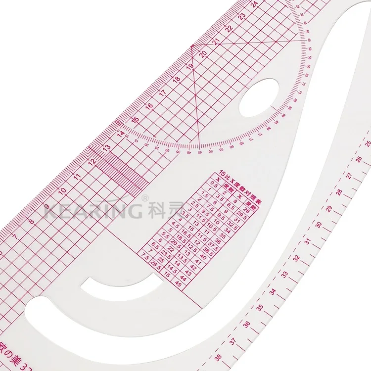 Kearing 3245 Multi-Functional European And American Curve Ruler Board Metric Ruler Metric Tailor Ruler Multi-Functional Pattern