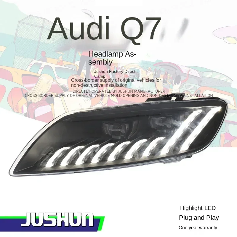

Подходит для 06-15 Audi Q7 в сборе, модифицированная светодиодная линза для приветственного сканирования, старые и новые линзы дневных ходовых огней