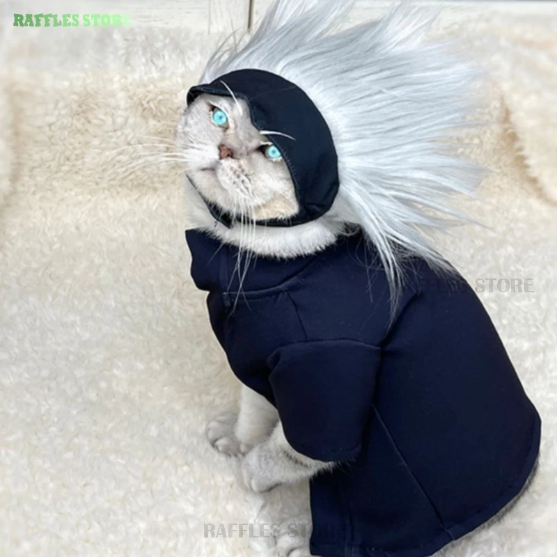 Jujutsu Kaisen Gojo Satoru Cosplay Wig Cat Kitty Pet Use Kawaii Cute Roleplay Halloween Funy Anime Cosplay Mini Wig Cosplay Wig