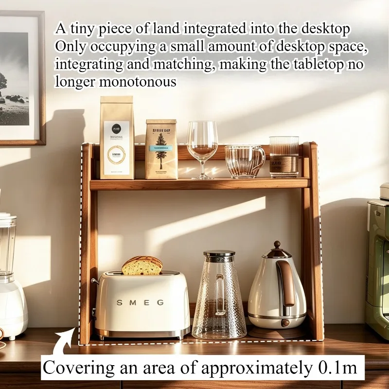 Trapezoidal desktop shelf, household living room, tea set, tea set, storage rack, kitchen, study, small storage, sorting shelf