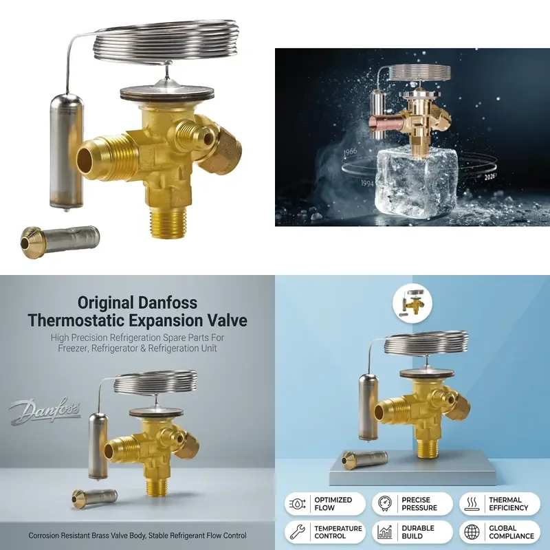TZ2 Thermostatic Element Sensor Band R407C Int. Pressure Equalization Orifice Filter Cone Nuts TXV Power Head Refrigeration