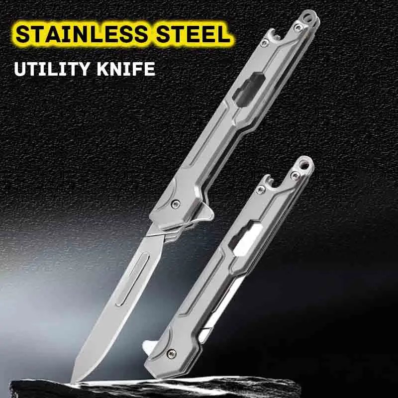 Edelstahl Allzweckmesser Outdoor Selbstverteidigung Camping EDC Werkzeug Multifunktionsschlüssel Korkenzieher Taktische Taschenmesser Geschenk