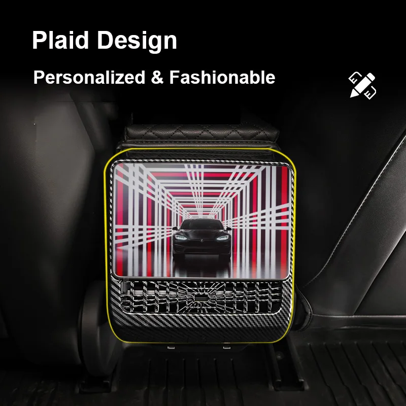 غطاء كسوة مخرج الهواء الخلفي لتسلا ، واقي الإطار ، ألياف الكربون ABS ، لوحة مكيف ، طراز جديد 3 ، هايلاند ، ملحقات الإطار