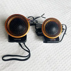 Car Universal Modified Speaker Package with Capacitor Round Fever Horn Silk Film Car Tweeter Bottom Can Be Pasted.