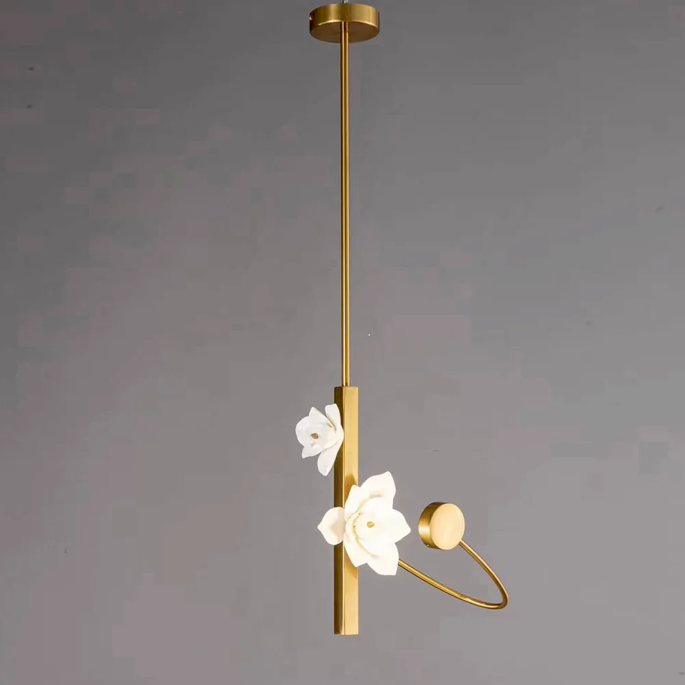 Decorative art pendant light, new Chinese style gardenia home, bar, restaurant, bedside