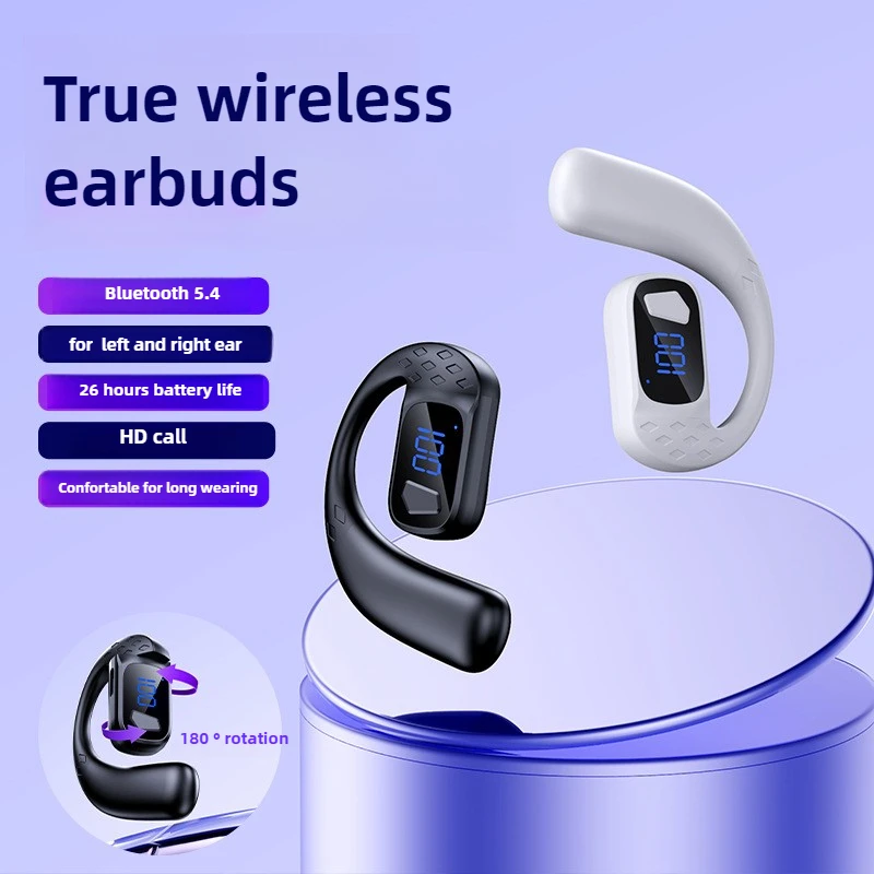 

New T30pro Bluetooth Headset Ear-mounted Rotatable Adjustable Digital Display Long Battery Non in Ear Single Ear earphones