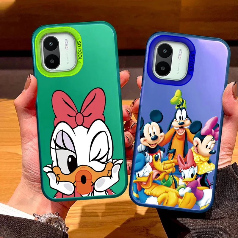 For Redmi A1 A2 Case Luxury Mickey Minnie Daisy Electroplate IMD Cover For Xiaomi RedmiA1 A 2 Creative Anti-drop Color Fundas