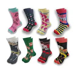 Os personagens dos desenhos animados Crew Socks para homens e mulheres, feitos de materiais macios de alta qualidade, primavera e outono