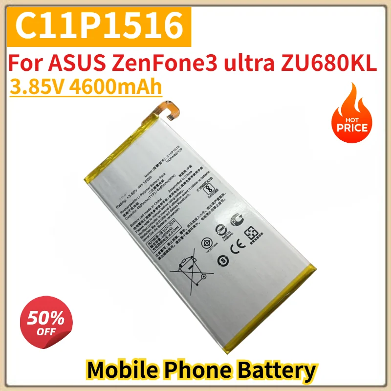 C11P1516 Battery 3.85V 4600mAh for ASUS ZenFone3 ultra ZU680KL Mobile Phone High Quality Replacement Battery