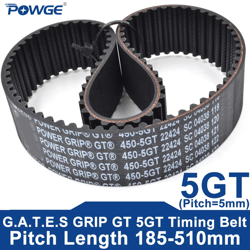 POWGE 5GT Timing belt Lp=185-510mm 225 230 240 245 250 255 260 270 275 280 295 300 305 315 320 340 350 360 365 370 375 385 390