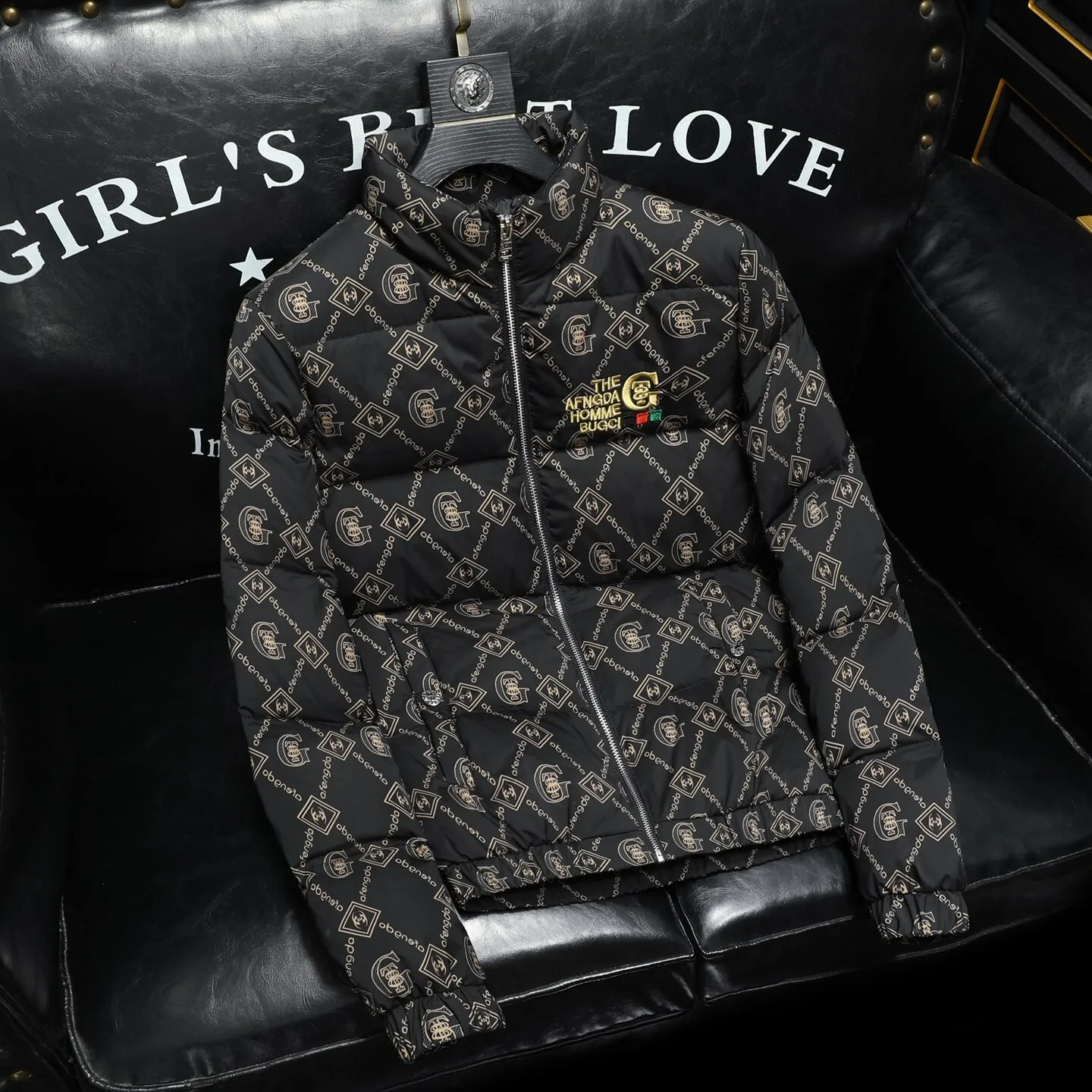 

Мужская зимняя куртка-пуховик с принтом, большого размера, трендовая, повседневная, с длинными рукавами, на молнии, стандартного кроя, стеганая