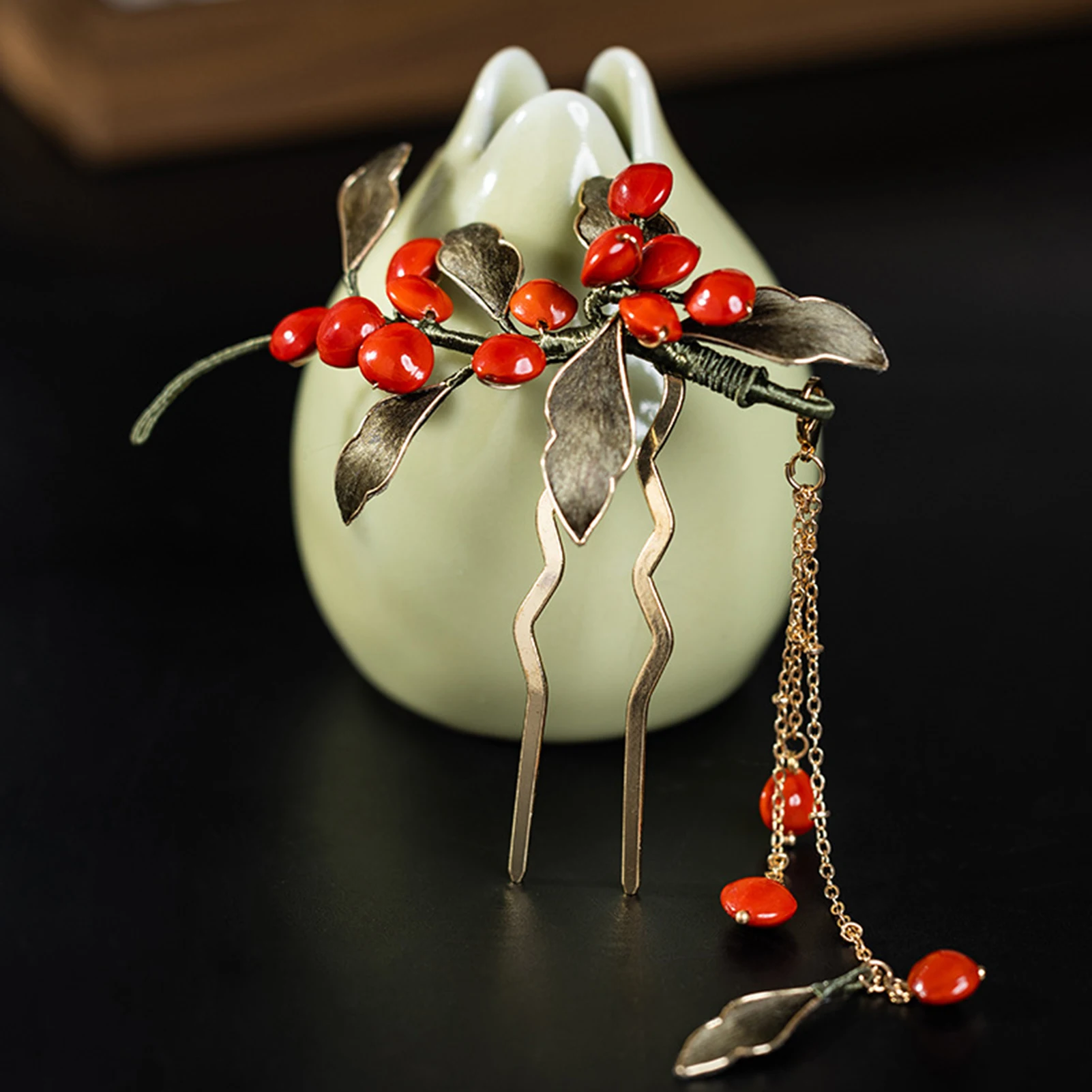 

Chinese Metal Hairpin Chopsticks U Shaped Tassel Hair Sticks Forks Luxury Girls Hanfu Decor Hair Clasp Headpiece Jewelry