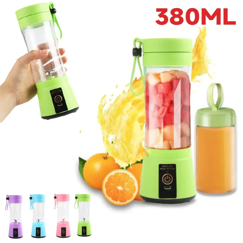 380ML Fruit Juicer Electric Mini Bottle Home Smoothie Maker Blenders Machine Juicer Cup Machine Mini Portable Blender Kitchen