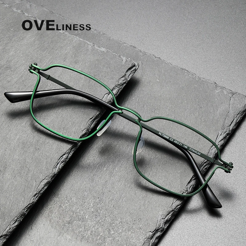 Pure Titanium Glasses Frame for Men Square Myopia Prescription Eyeglasses Frames 2022 New Full Optical Korean Eyewear Spectacles