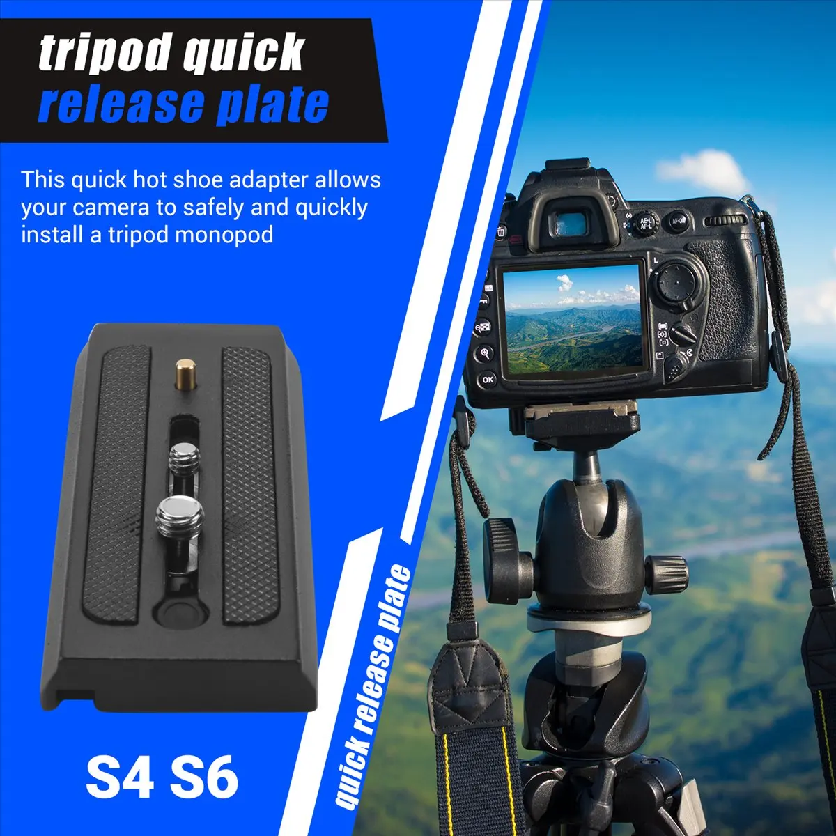 Sports Camera Extended Quick Release Plate for 500Ah 701 577 PTZ S4 S6-ABFB