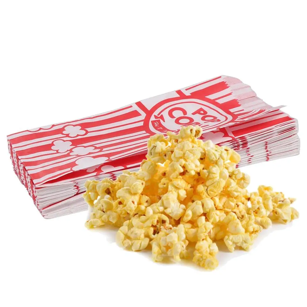 Bolsas para Palomitas de Maíz Resistentes a Desgarros, con Fondo Puntiagudo, Rayas Rojas y Blancas, a Prueba de Fugas, Cajas para Papas Fritas, Contenedores para Palomitas de Maíz