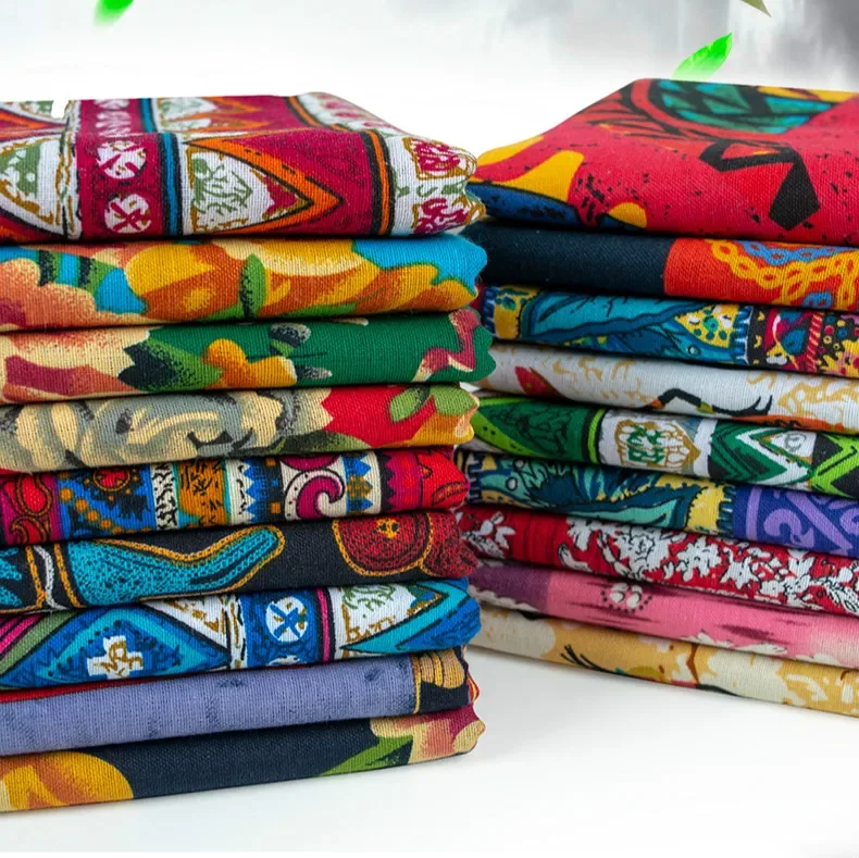 50x145cm African fabric Cotton Linen vintage printing cloth DIY Handmade Textile Sewing Patchwork For Bags Dress tablecloth