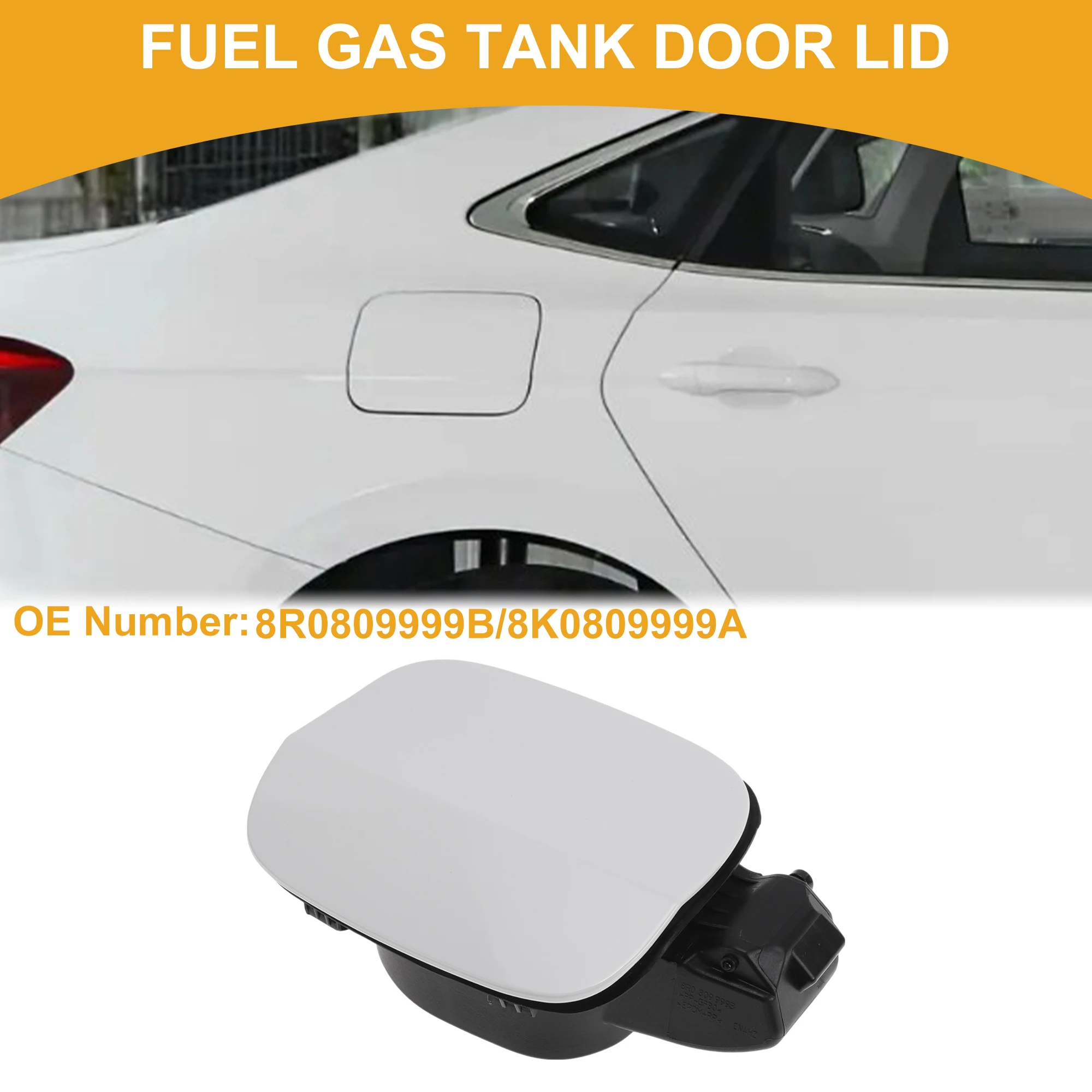 

UXCELL Fuel Tank Door Cap for Audi Q5 2010-2016 Bolt Type No.8R0809999B White ABS