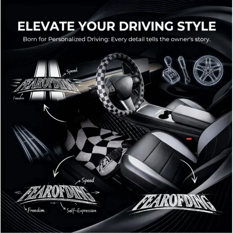 High Quality Fashion Pattern Car Floor Mats Fade Resistant Printing For Interior Decoration & Gifts