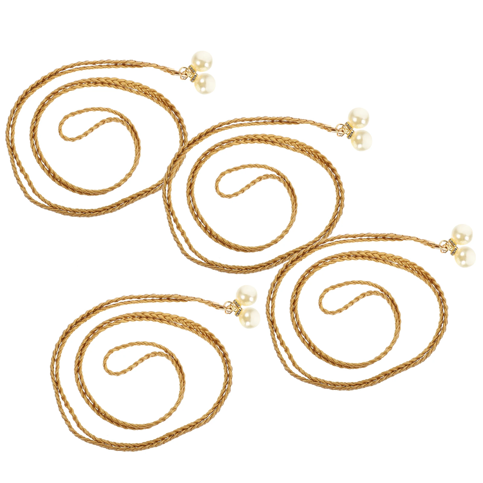 

4pcs Waist Belt Woven Curtain Tiebacks PU Material Home Accessories Window Holdbacks Bedroom Decor Drapery Holdbacks