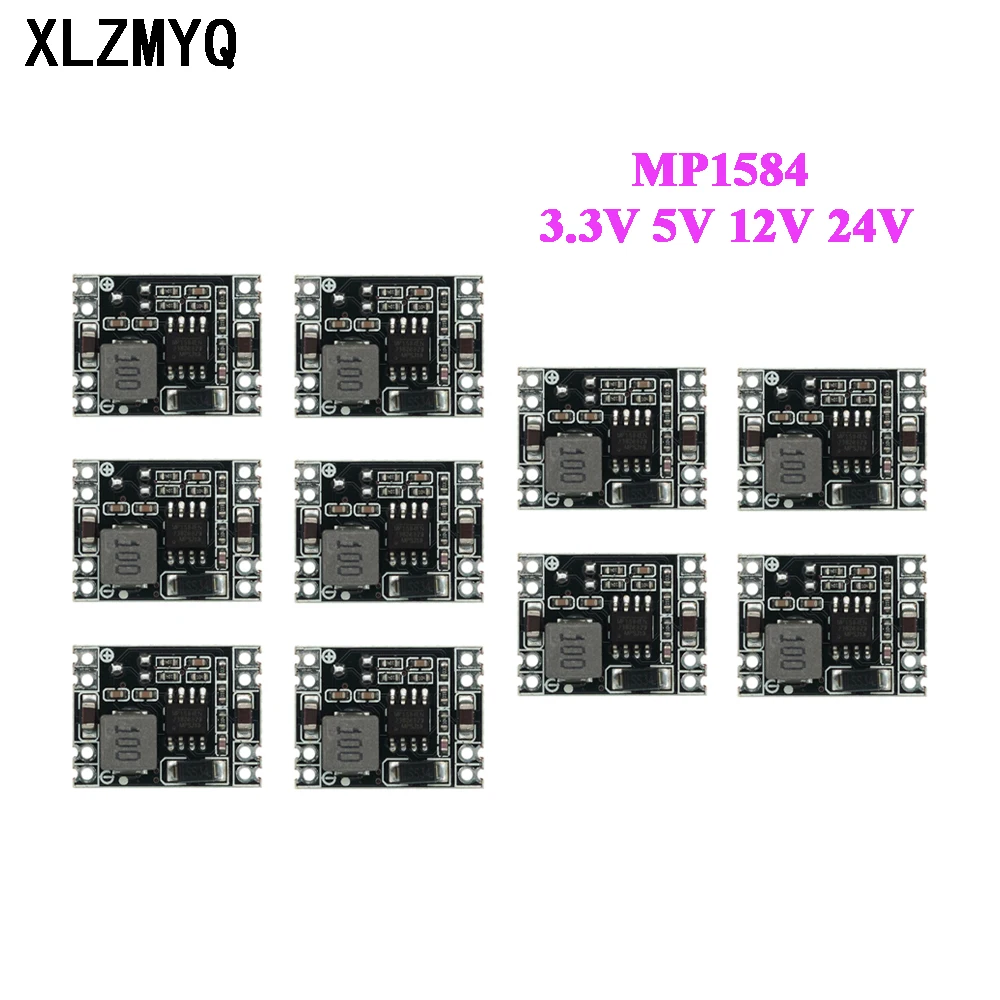 5szt MP1584 DC-DC 3A Buck Step-down Moduł zasilacza 5V-12V 24V do 5V 3.3V 9V 12V Stałe wyjście wysokoprądowe Zastępuje LM2596