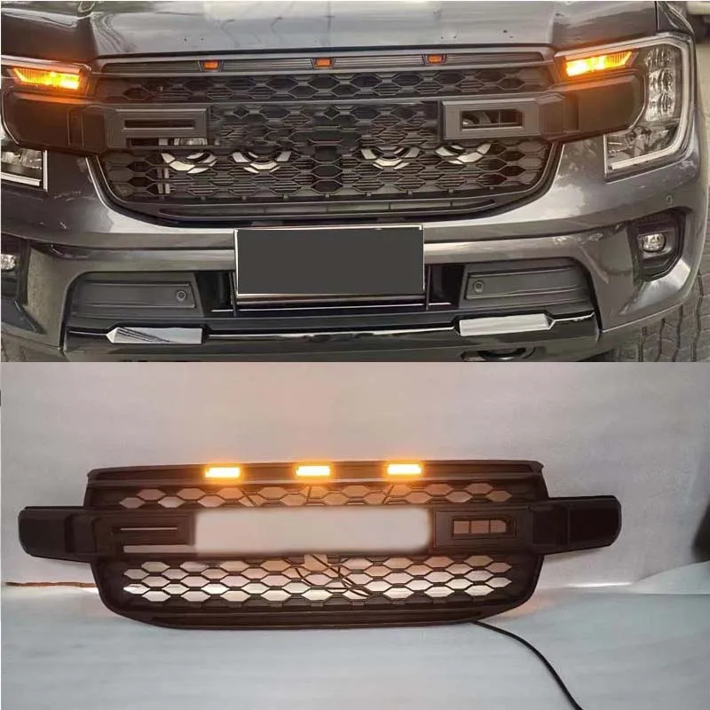 For Ford Ranger 2022 2023 Accessories T9 MK4 PX4 High Version XLT Wildtrak Sport Pickup Car Mask Mesh Front Grills Racing Grille