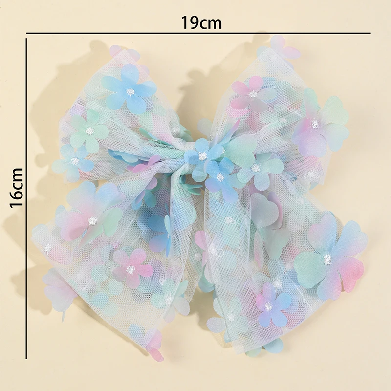 ncmama Fashion Women Mesh Flower Hair Bows Clips Cute Big Bowknote Hair Pins Ladies Hairgrips Girls Headwear Hair Accessories