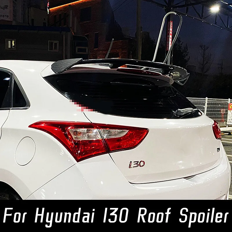 Dla 2013 14 15 16 Hyundai I30 SUV Hatchback tylny dach pokrywa bagażnika Spoiler samochodu skrzydła czarne karbonowe zewnętrzne akcesoria tuningowe części