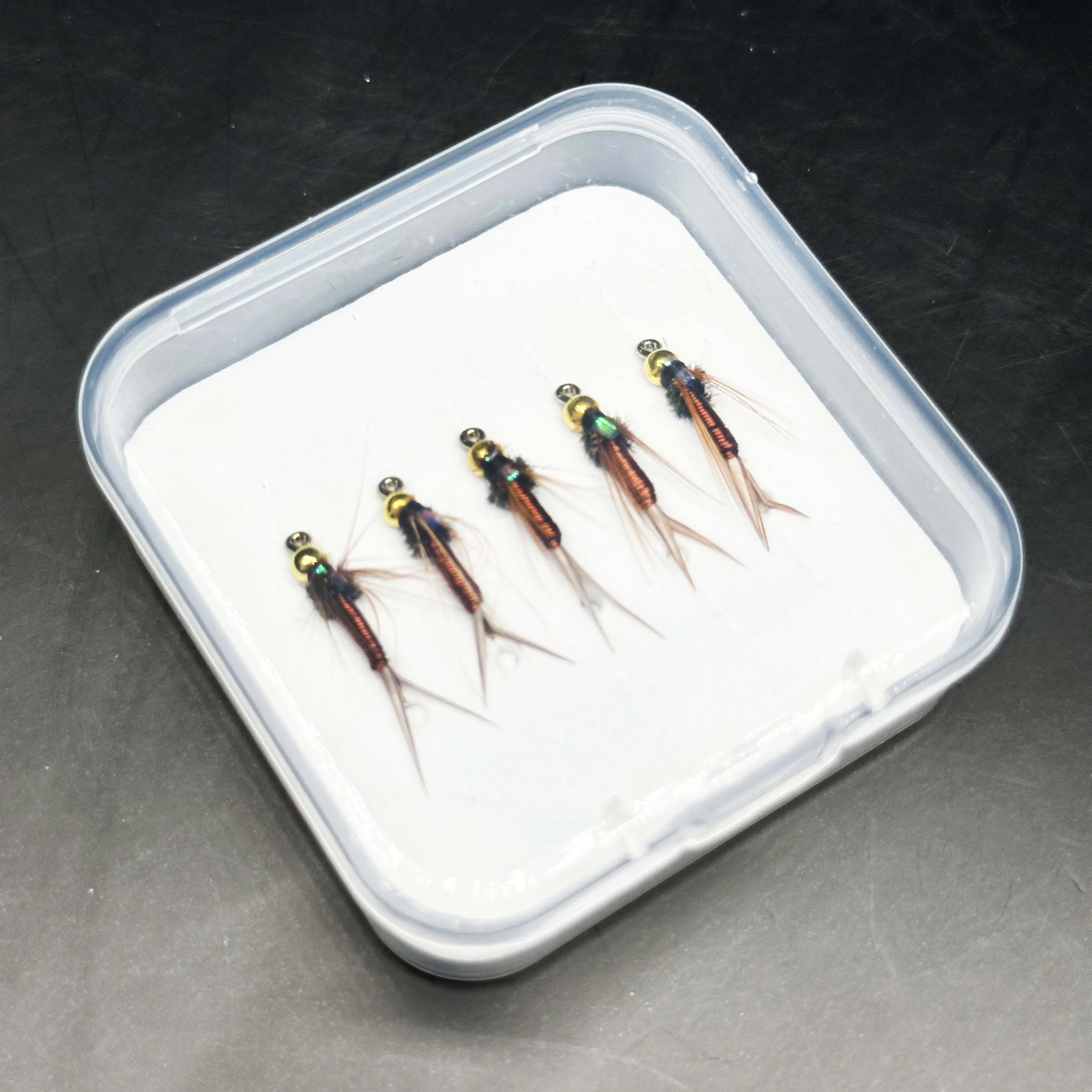 5/10 Stücke Fliegenfischen Lockt Künstliche Insekten Köder Brasshead Prinz Nymphe Süßwasser Forelle Lachs Hecht Bass Nass Flie Bionics Fliegen – Detail 2