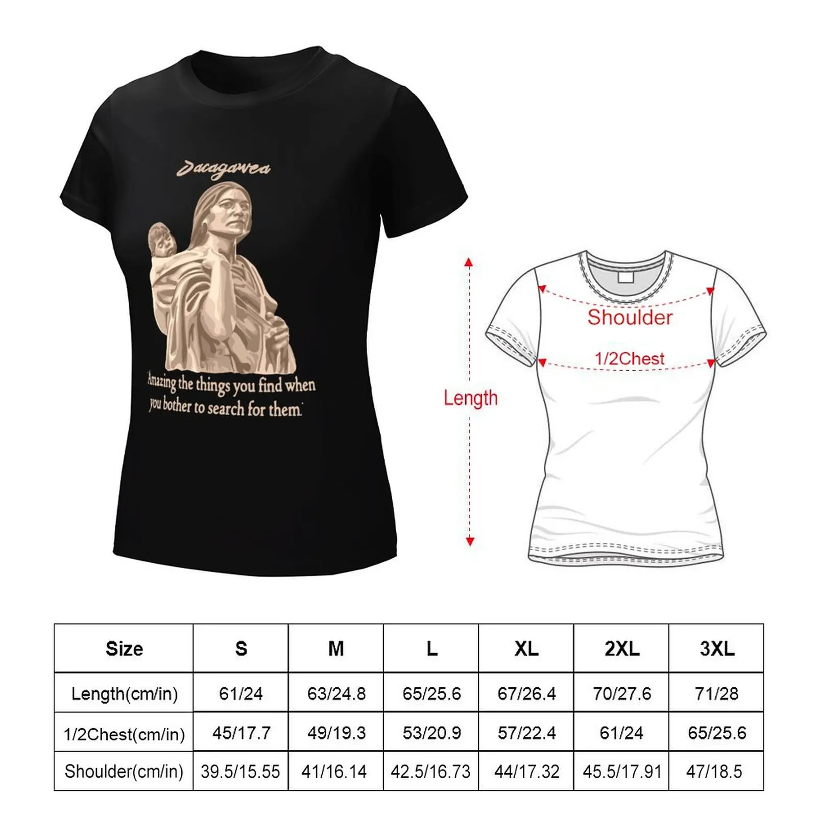 Sacagawea Portrait T-Shirt lady clothes hippie clothes t shirt dress Women