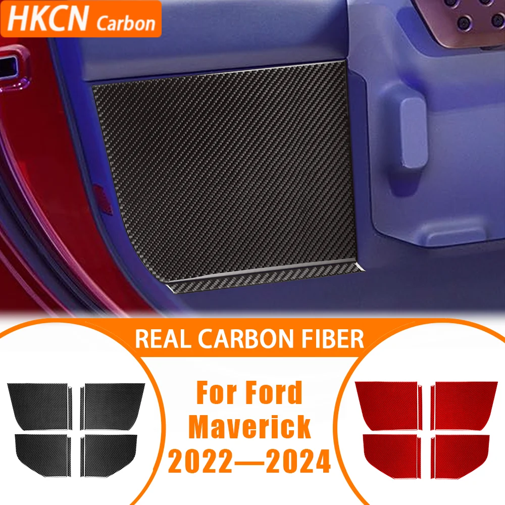 

For Ford Maverick 2022—2024 Carbon Fiber Door Inner Protect Panel Decal Car Interior Accessories Cover Trim Sticker Modification