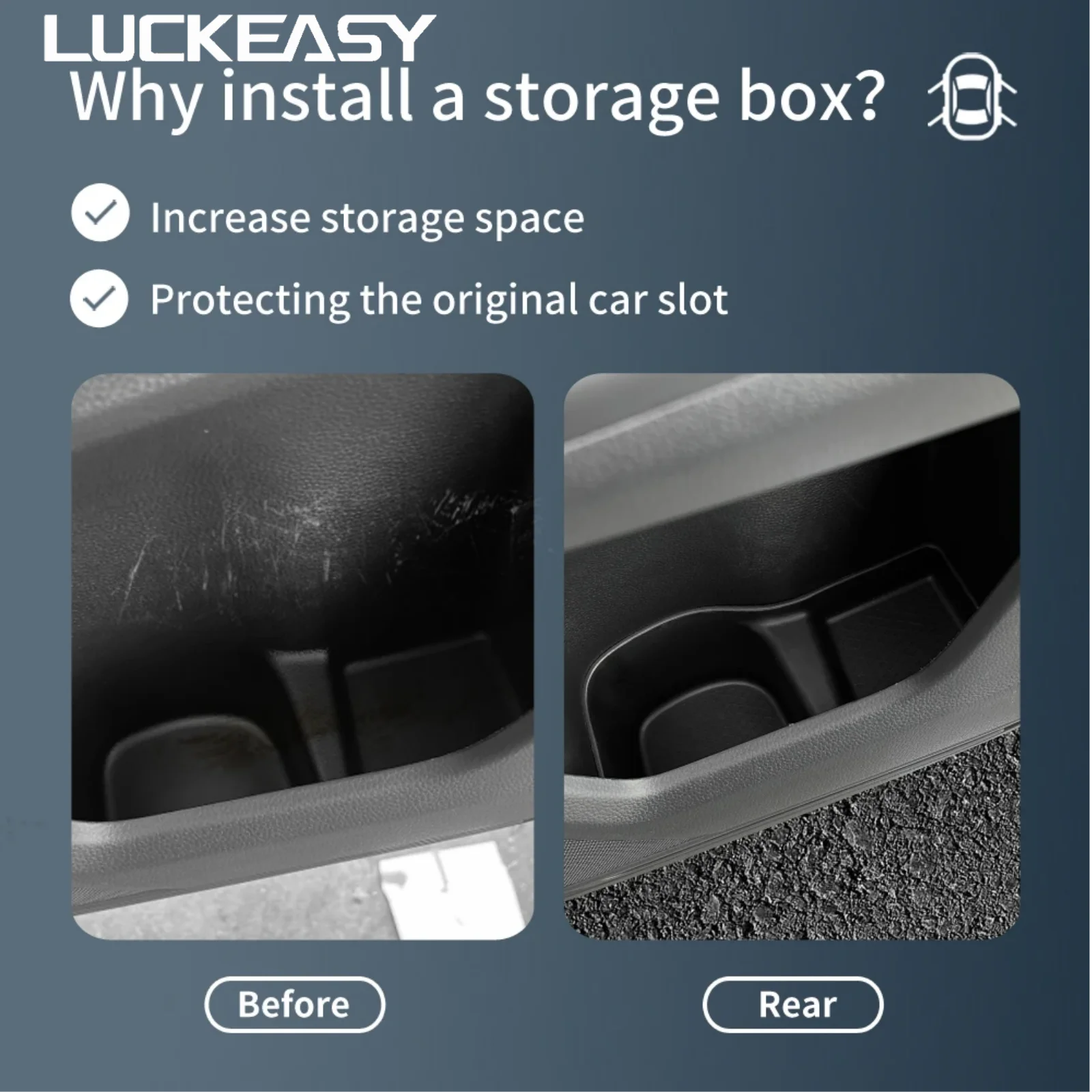 LUCKEASY Left Drive Only for Honda CR-V CRV 2023-2026 Door Side Storage Box TPE Front Rear Door Handle Organizer Tidying