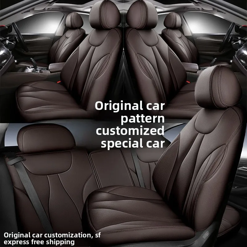 Custom Full Coverage Car Seat Cushion All-Season Universal Genuine Leather PVC Cover Breathable Rear Design for Tsla 3 Y S