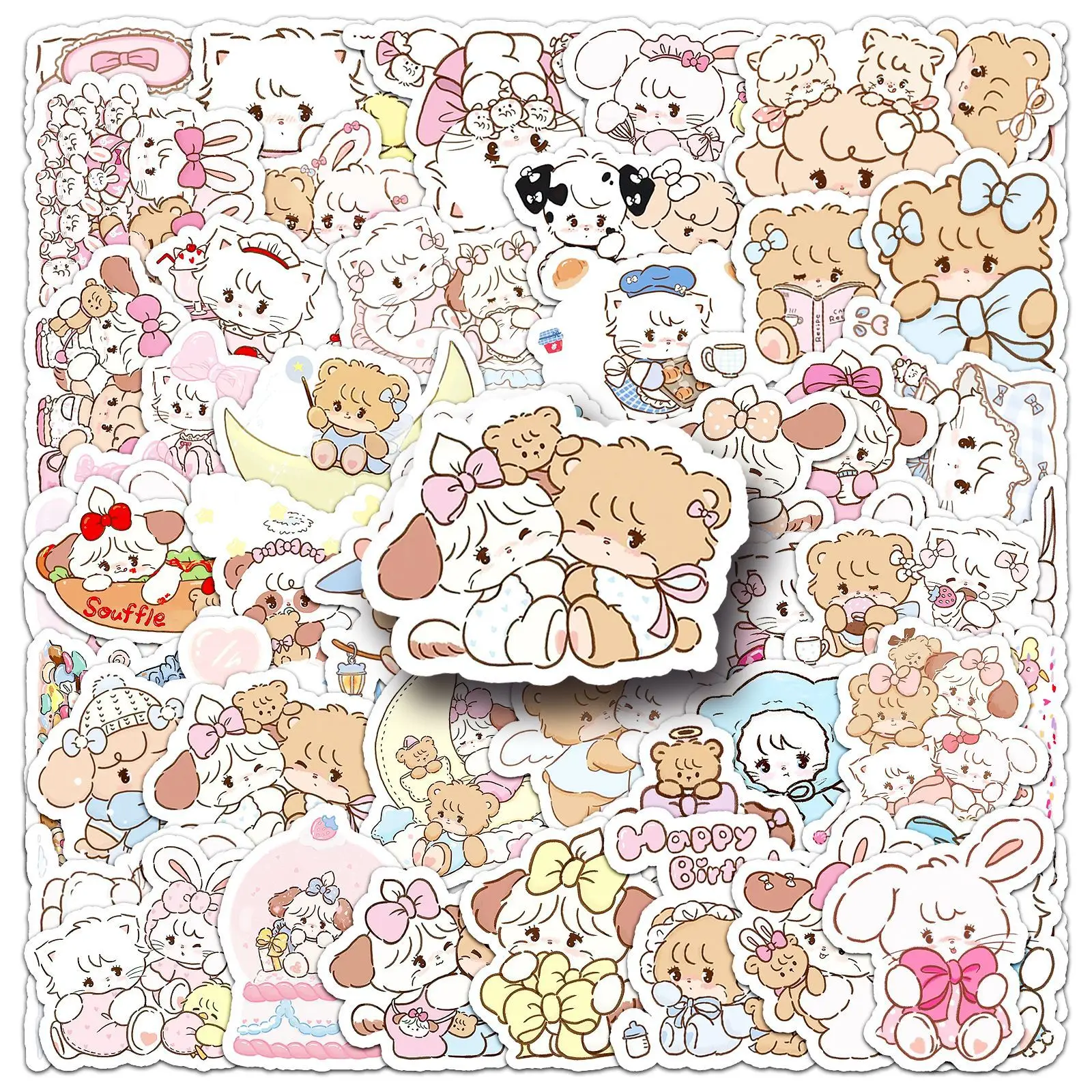 

10/30/56PCS Kawaii Mikko Sticker Cartoon Cute Fun Cat Graffiti Decal Toy for Guitar Scrapbook Waterproof Sticker Kids Gift