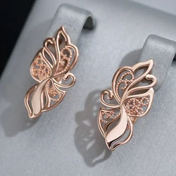 Wbmqda 585 Rose Gold Color Vintage Hollow Flower Drop Earrings For Women Ethnic Bride Wedding Fine Jewelry Accessories