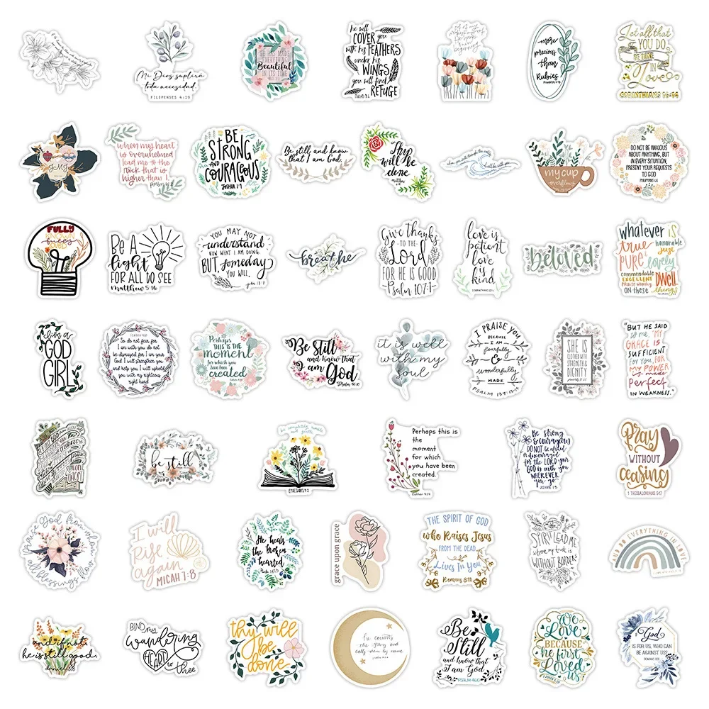 100pcs New Bible Inspirational classic Graffiti Car Trunk Water Cup frigorifero Sticker