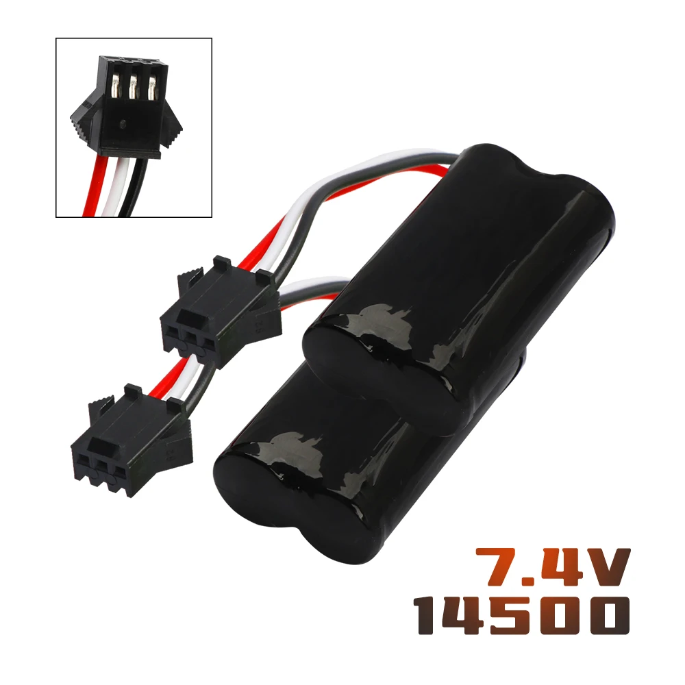 Li-ion Battery  1200mAh SM-3P Plug For Remote Control water bullet gun Toys RC Parts 2S 14500 Battery and USB Charger