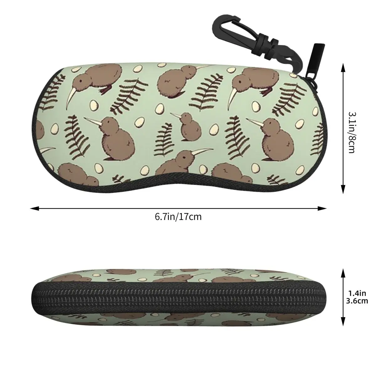 Kiwi Bird Shell Glasses Case Protective Sunglasses Box Women Men Soft Eyeglasses Bag Pouch