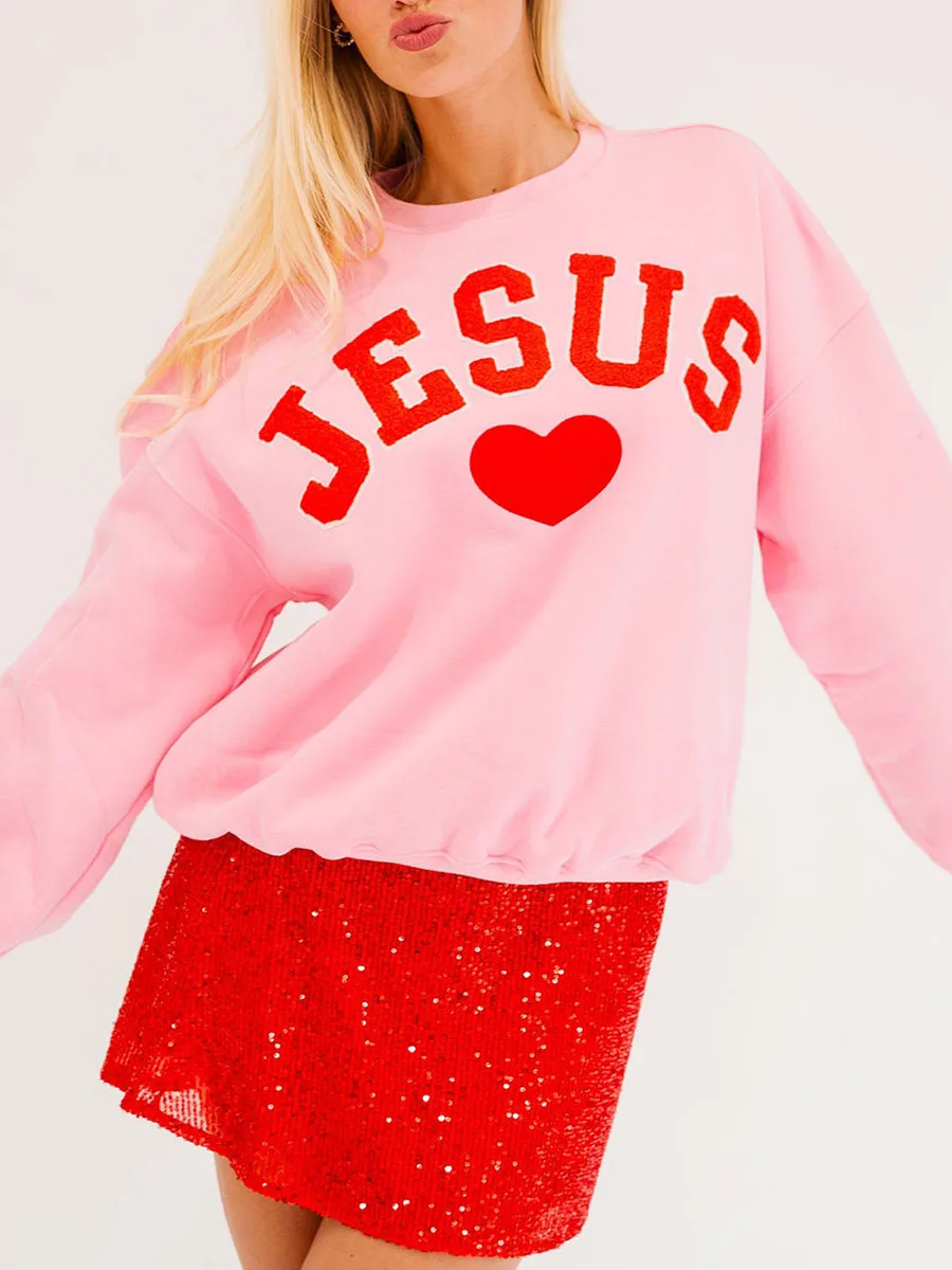 

Women Christmas Sweatshirt Cute Printed/Embroidered Long Sleeved Round Neck Pullover Oversized Fashion Printed Sweatshirt Top
