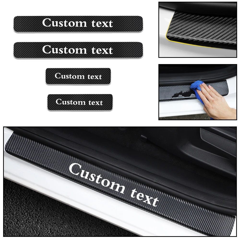 

Car Door Sills For Cars Door Step Protector Stickers 4D Carbon Fiber Sticker Custom logo