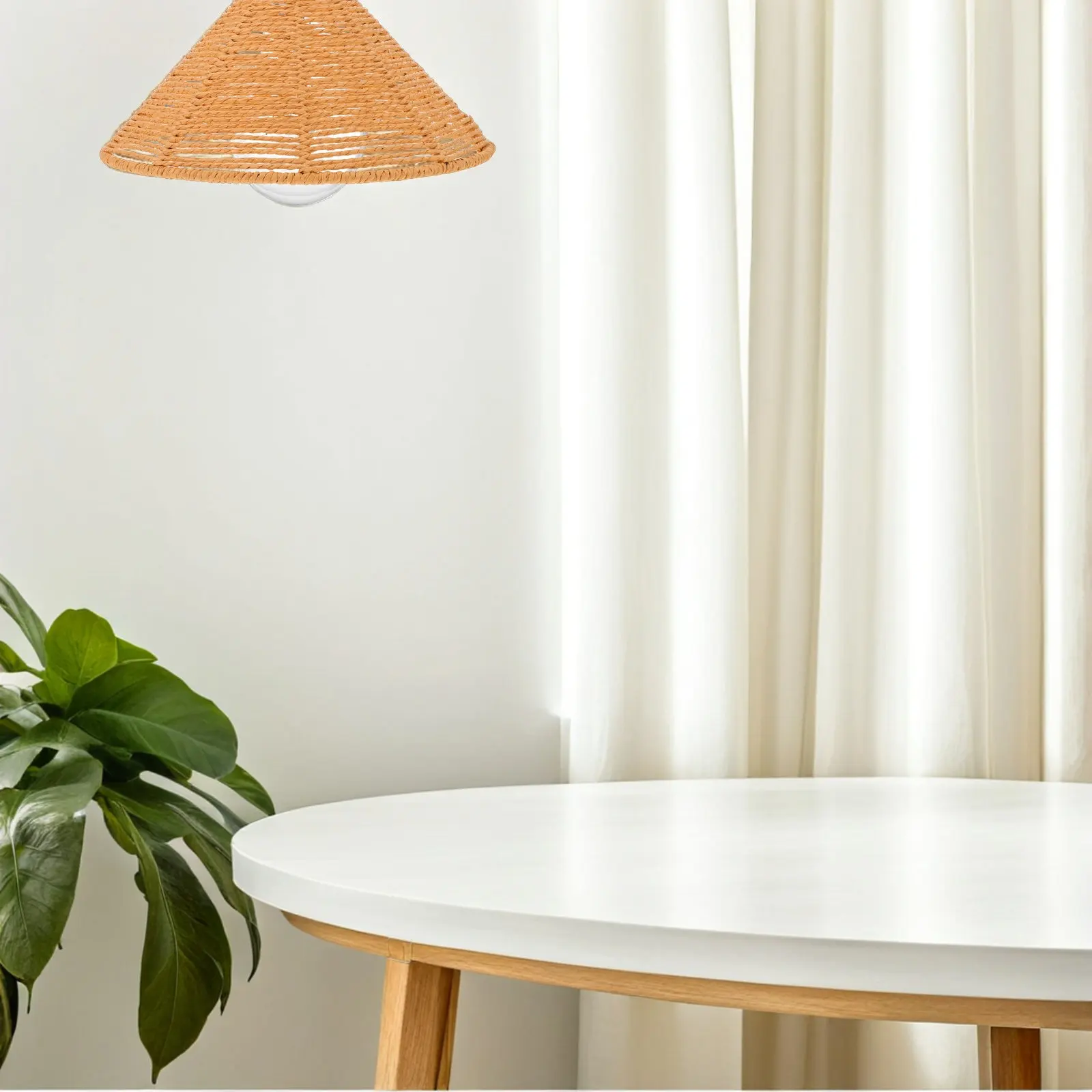 

Handwoven Paper Lampshade Boho Style Vintage Cone Shade for Bedside Floor Lamp Replacement Hanging Decorative Lighting Solution