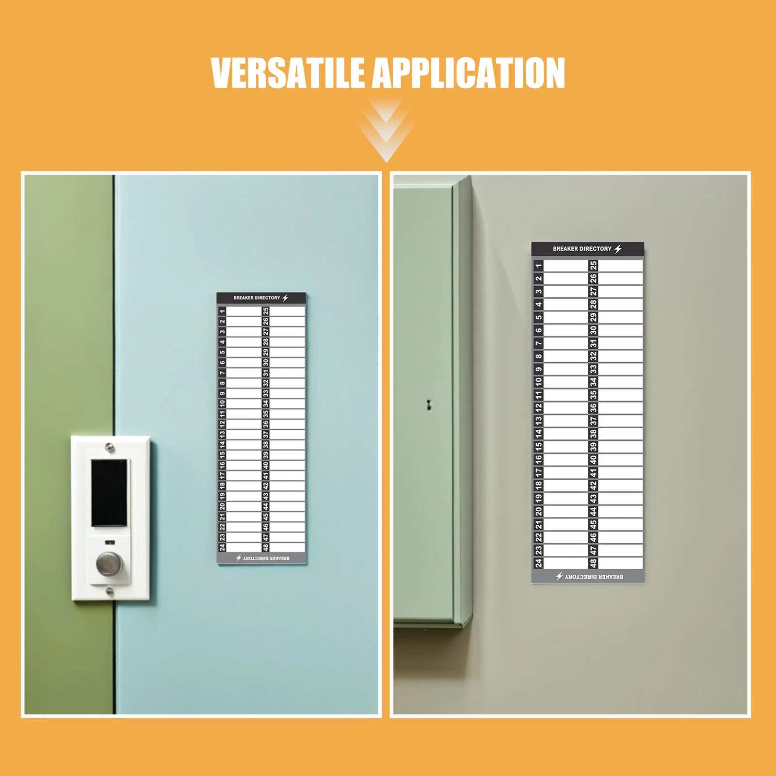 2 set 2 Sets Electric Panel Labels Stickers Waterproof Pvc Numbered Breaker Box Labels For Circuit Identification Load Center