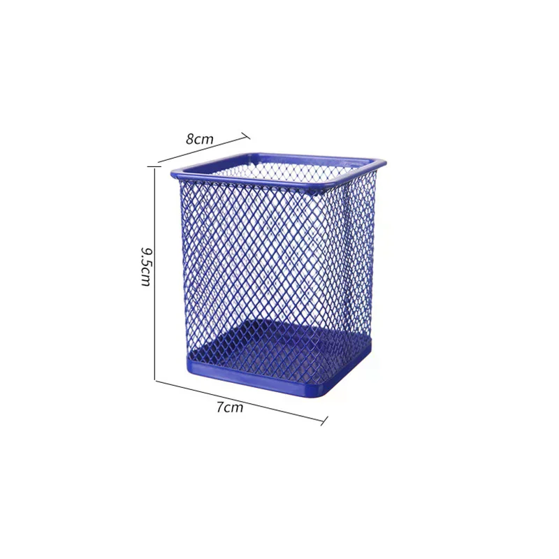 Multifunction Round/Square Mesh Pen Pot Multicolor Pen Holder Desk Tidy Stationery Organiser Pencil Storage Stationery Organiser
