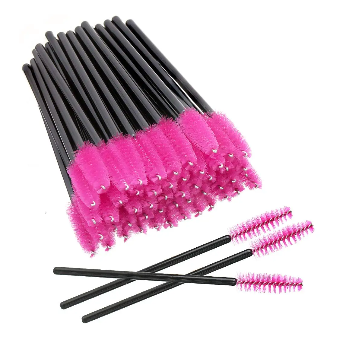 

Elisel 100 PCS Disposable Eyelash Brushes Mascara Brushes Eye Lash Eyebrow Applicator Cosmetic Makeup Brush Tool Kits (Black-Pin