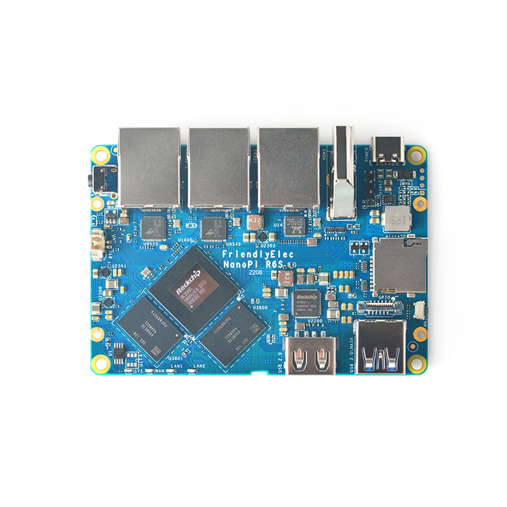 Smartfly NanoPi R6S 8GB RAM 32GB eMMC Rockchip RK3588S A76 A55 Dual 2.5G Ethernet Ondersteuning HDMI2.0 Linux/Openwrt/Debian/Ubuntu